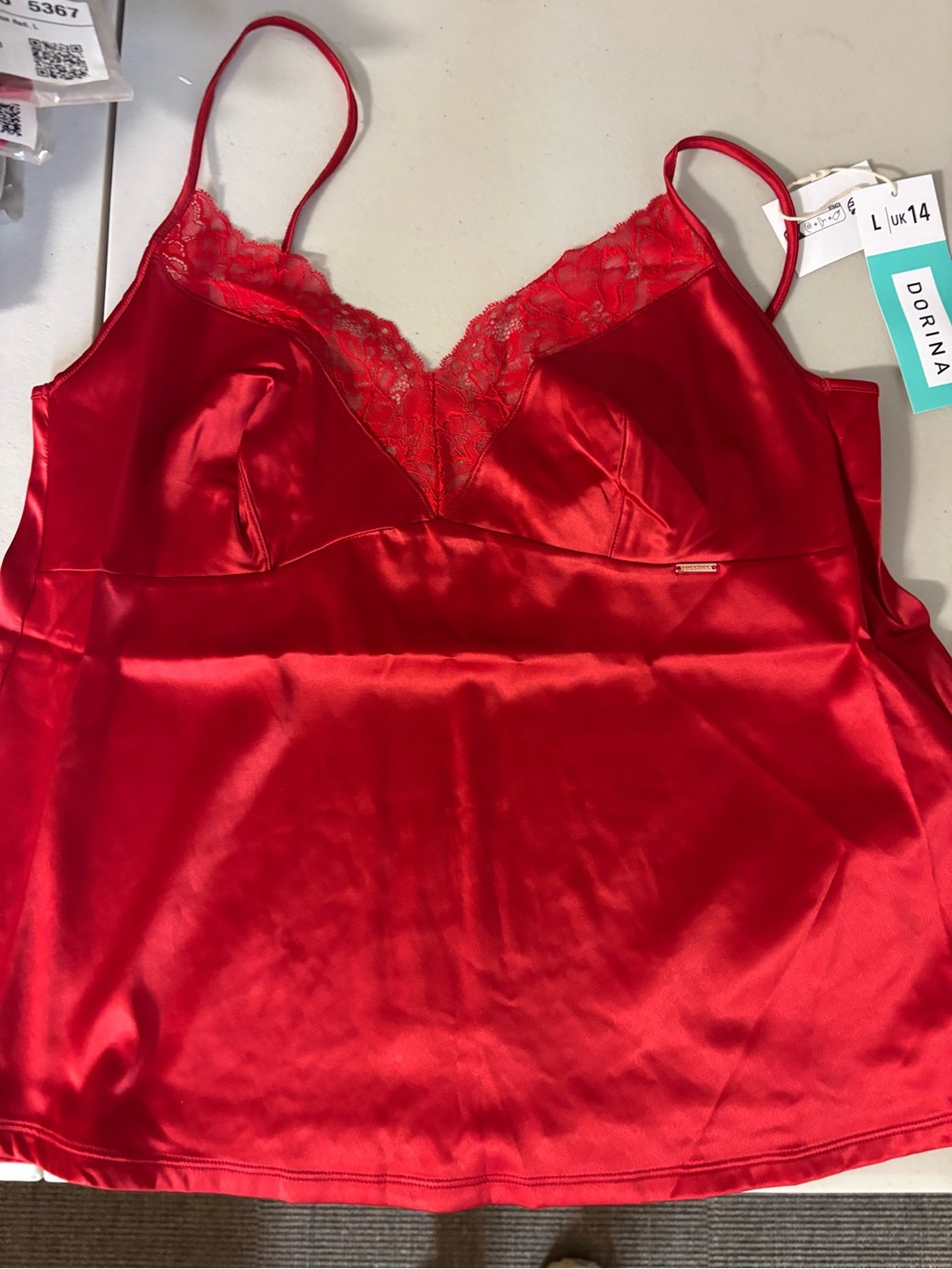 Apt. 9 Red Satin Lace-Trim Chemise